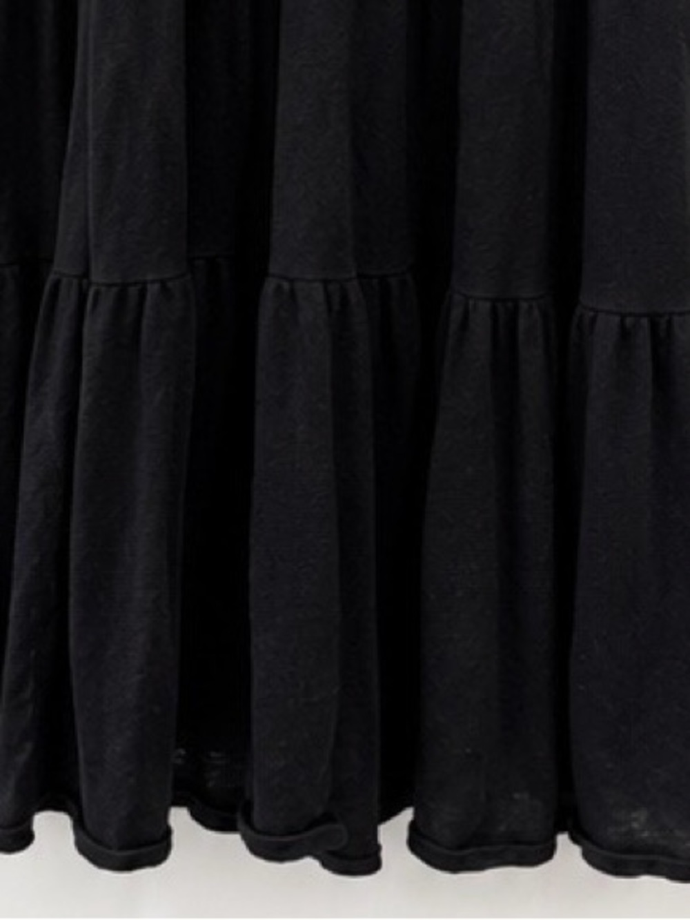 Gap Black Tiered Midi Dress Sleeveless Ruffle Hem Size Large Casual Boho - Picture 5 of 5